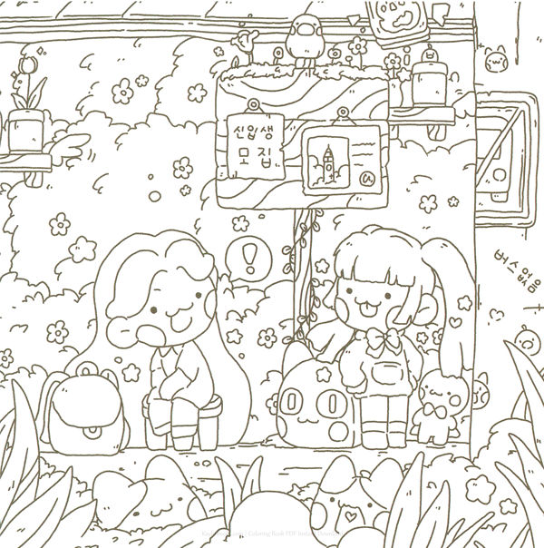 20260321172253_037 Uncolored outline of White Witch's first day at school, a cozy magic school coloring page.