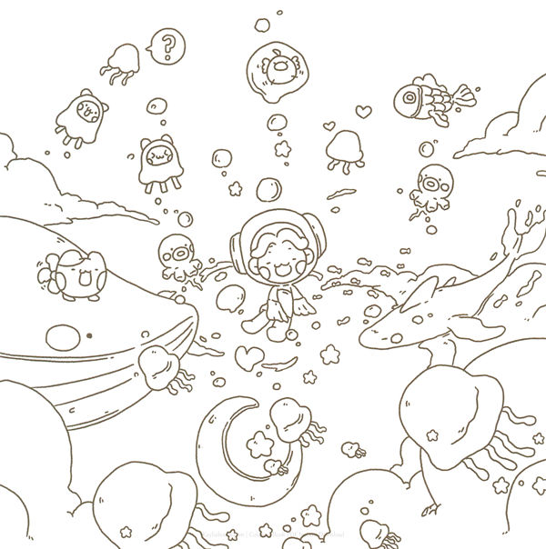 20260321172253_054 The blank underwater diving scene, one of the open, beginner witch coloring pages in the book.