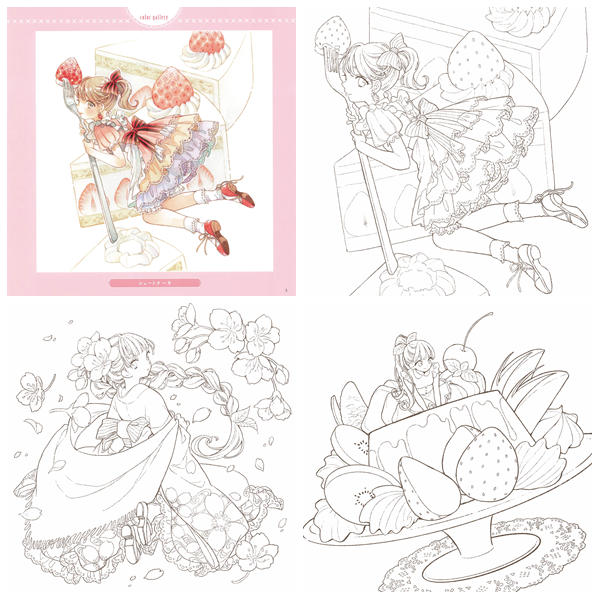 a Enchanting Anime Coloring Book – 40 Kawaii Girls & Dreamy Sweet Treats Coloring Pages | Cafeteria of Dreams by Yufuko Preview Download Kayliebooks