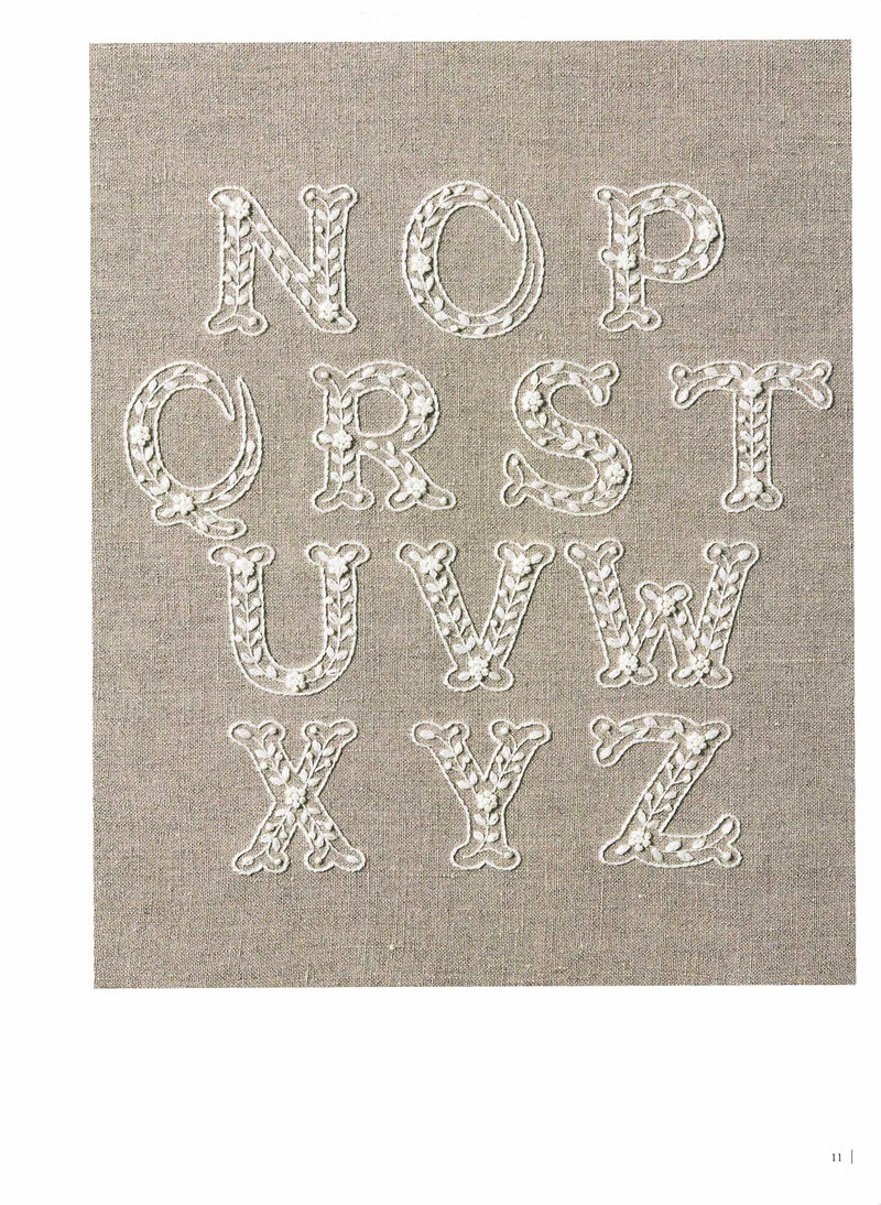 1505-09042026220514_013 Monogram embroidery letters N to Z by Yumiko Higuchi, ready to personalise pouches and linens.