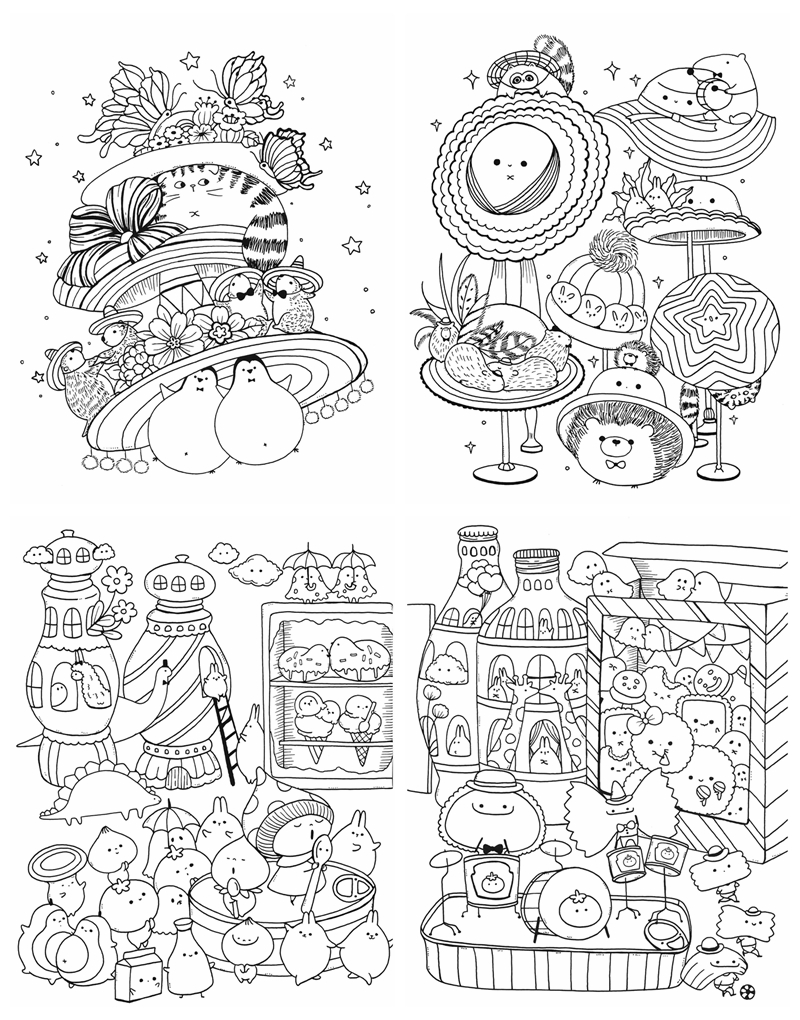 g A Million Kawaii Cuties Coloring Book Preview Download Kayliebooks